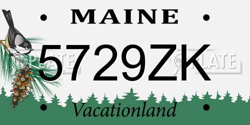 5729ZK Maine License Plate