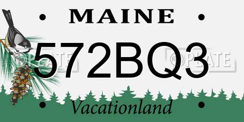 572BQ3 Maine License Plate