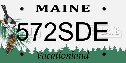 572SDE Maine License Plate