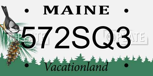 572SQ3 Maine License Plate