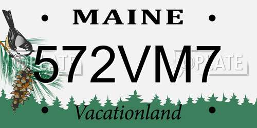 572VM7 Maine License Plate