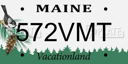 572VMT Maine License Plate