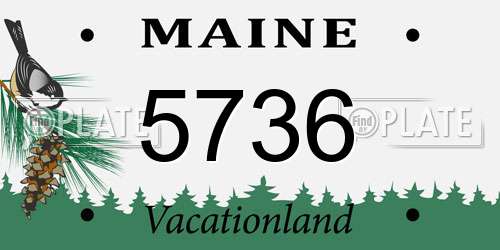 5736 Maine License Plate