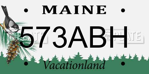 573ABH Maine License Plate