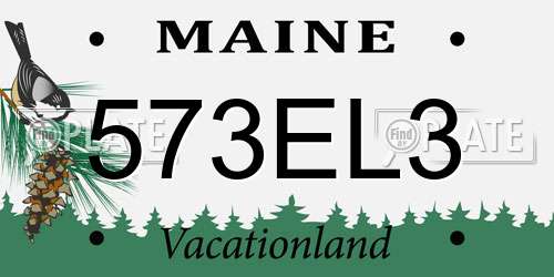 573EL3 Maine License Plate