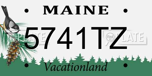 5741TZ Maine License Plate