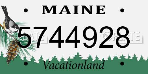 5744928 Maine License Plate