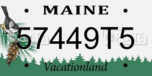 57449T5 Maine License Plate