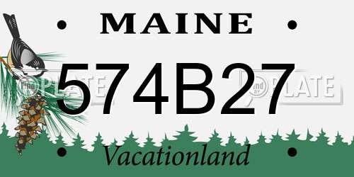 574B27 Maine License Plate