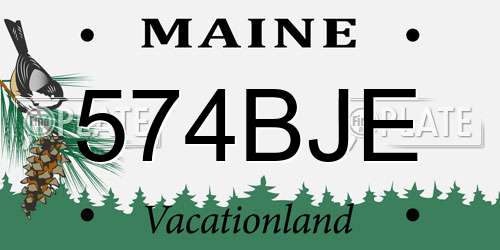 574BJE Maine License Plate