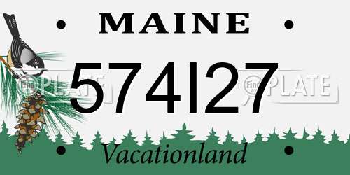 574I27 Maine License Plate