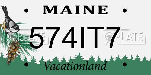574IT7 Maine License Plate
