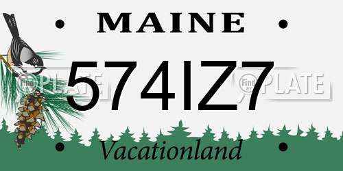 574IZ7 Maine License Plate