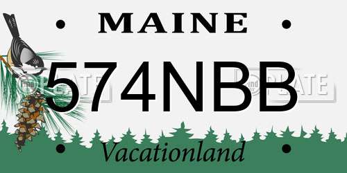 574NBB Maine License Plate