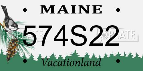 574S22 Maine License Plate