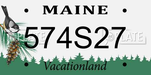 574S27 Maine License Plate