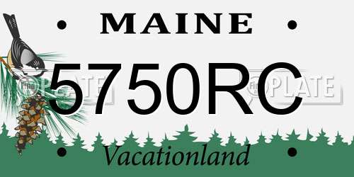 5750RC Maine License Plate
