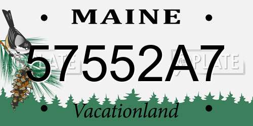 57552A7 Maine License Plate
