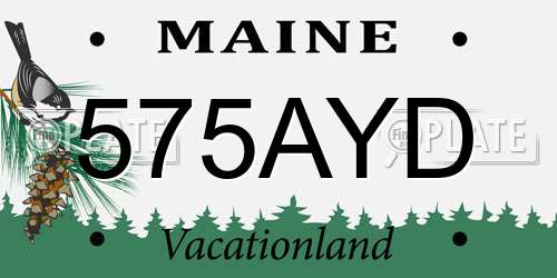 575AYD Maine License Plate