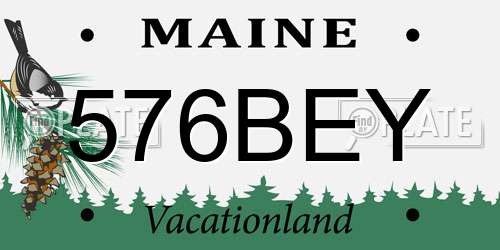 576BEY Maine License Plate