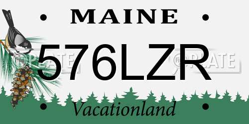 576LZR Maine License Plate