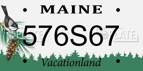 576S67 Maine License Plate