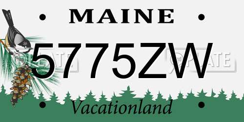 5775ZW Maine License Plate