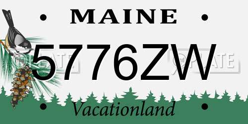 5776ZW Maine License Plate
