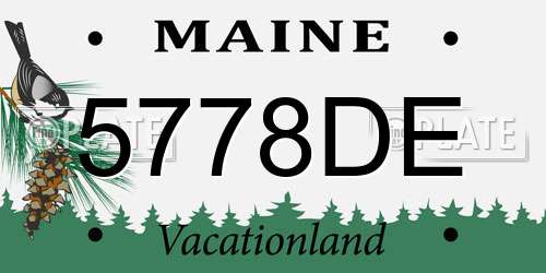 5778DE Maine License Plate