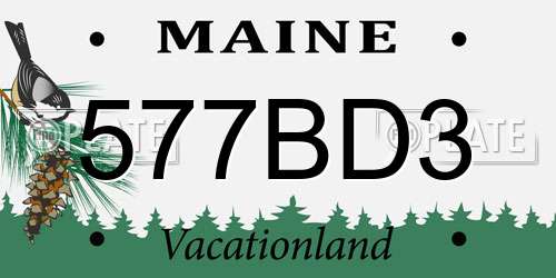 577BD3 Maine License Plate