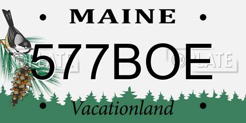 577BOE Maine License Plate