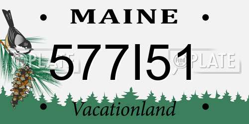 577I51 Maine License Plate