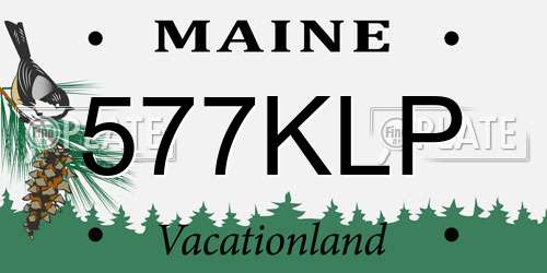 577KLP Maine License Plate