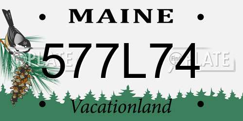 577L74 Maine License Plate