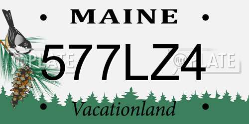 577LZ4 Maine License Plate