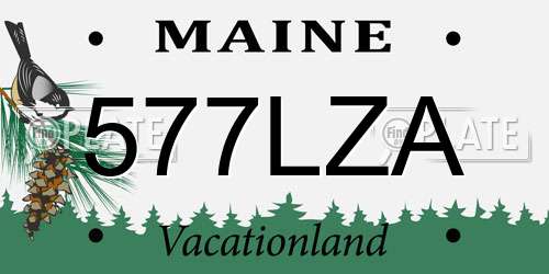 577LZA Maine License Plate