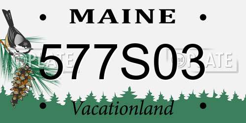577S03 Maine License Plate
