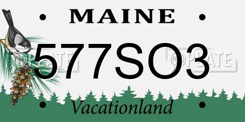 577SO3 Maine License Plate