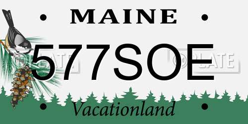 577SOE Maine License Plate