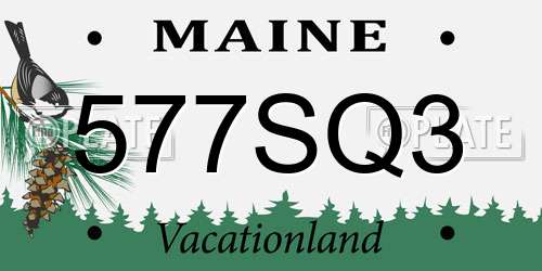 577SQ3 Maine License Plate
