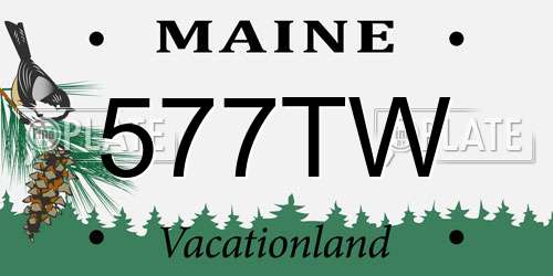 577TW Maine License Plate