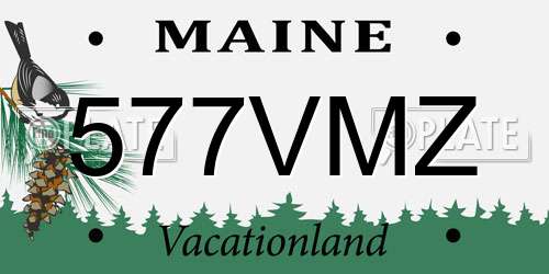 577VMZ Maine License Plate