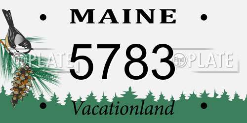 5783 Maine License Plate