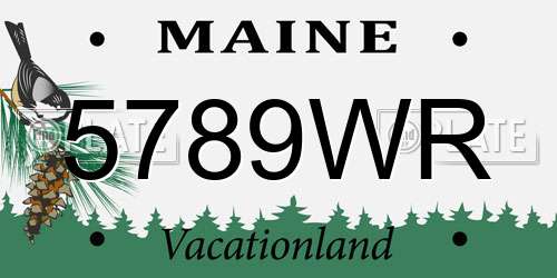 5789WR Maine License Plate