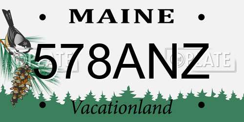 578ANZ Maine License Plate