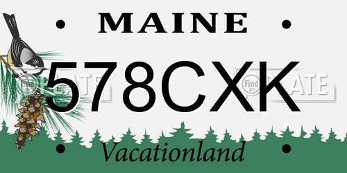 578CXK Maine License Plate
