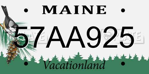 57AA925 Maine License Plate