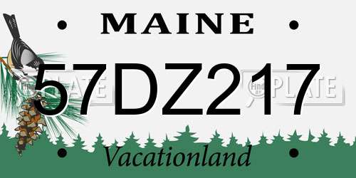 57DZ217 Maine License Plate