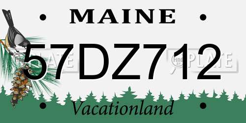 57DZ712 Maine License Plate
