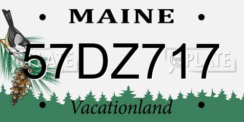 57DZ717 Maine License Plate